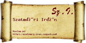 Szatmári Irén névjegykártya